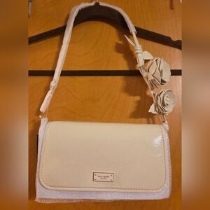 Kate Spade Ivory Crossbody Bag with Floral Detail